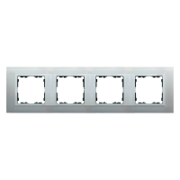 Ramka poczwórna Nature-metal, aluminium / pierścień aluminium mat 82947-33 Simon 82 Nature | 82947-33 Kontakt Simon