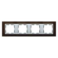 Ramka poczwórna Nature-drewno, Wenge / pierścień aluminium mat 82947-65 Simon 82 Nature | 82947-65 Kontakt Simon