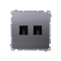 Gniazdo HDMI podwójne (moduł), stal inox BMGHDMI2.01/21 Simon Basic | BMGHDMI2.01/21 Kontakt Simon