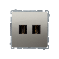 Gniazdo HDMI podwójne (moduł), satynowy BMGHDMI2.01/29 Simon Basic | BMGHDMI2.01/29 Kontakt Simon