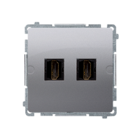 Gniazdo HDMI podwójne (moduł), srebrny mat BMGHDMI2.01/43 Simon Basic | BMGHDMI2.01/43 Kontakt Simon