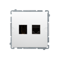 Gniazdo HDMI + RJ45 kat. 6, biały BMGHRJ45.01/11 Simon Basic | BMGHRJ45.01/11 Kontakt Simon