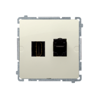Gniazdo HDMI + RJ45 kat.6. (moduł), beż BMGHRJ45.01/12 Simon Basic | BMGHRJ45.01/12 Kontakt Simon