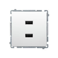 Ładowarka 2xUSB 2,1A 5VDC, biały BMC2USB.01/11 Simon Basic | BMC2USB.01/11 Kontakt Simon