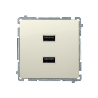 Ładowarka 2 x USB (moduł), 2.1 A, 5V DC, 230V, beż BMC2USB.01/12 Simon Basic | BMC2USB.01/12 Kontakt Simon