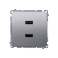 Ładowarka 2xUSB 2,1A 5VDC, inox BMC2USB.01/21 Simon Basic | BMC2USB.01/21 Kontakt Simon