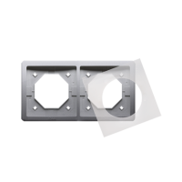 Ramka podwójna do wersji bryzgoszczelnej IP44 z kompletem uszczelek stal inox BMR2B/21 Simon Basic | BMR2B/21 Kontakt Simon