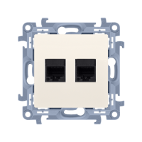 Gniazdo komputerowe podwójne RJ45 kategoria 6 ekranowane (moduł), krem C62E.01/41 Simon 10 | C62E.01/41 Kontakt Simon