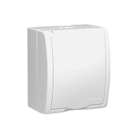 Gniazdo hermetyczne natynkowe wtyczkowe z uziemieniem IP54, klapka biała, z przesłonami torów prądowych, 16A 250V, zaciski śrubowe, biały, Simon Aquarius | AQGZ1Z/11 Kontakt Simon