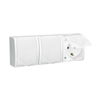 Gniazdo wtyczkowe potrójne z/u Schuko bryzgoszczelne IP54, 16A, 250V, zaciski śrubowe, biały | AQGSZ1-3Z/11 Kontakt Simon