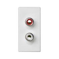 Płytka K45/2 złącz 2xRCA 22,5x45mm + wkłady, zaciski śrubowe, czysta biel K101B/9 Simon Connect | K101B/9 Kontakt Simon