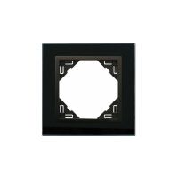 Ramka pojedyncza, czarne szkło/czarny mat, Logus 90 / Crystal | 90910TEP Efapel