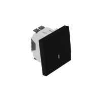 Łącznik 1-biegunowy 45x45 z podświetleniem, czarny, QUADRO45 | 45012SPM Efapel