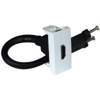 Gniazdo HDMI 22,5x45 z przewodem, aluminium, Quadro 45 | 45435SAL Efapel