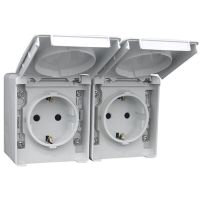 Gniazdo podwójne Schuko, biały, Waterproof48 IP65 | 48862CBR Efapel