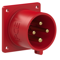 Wtyczka tablicowa prosta 32A 3P+Z 400V 50/60Hz 6h IP44 kołnierz 70x70mm | 624-6 PCE