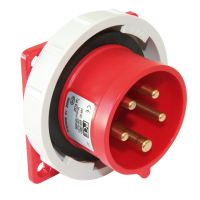 Wtyczka tablicowa prosta 16A 3P+Z+N 400V 50/60Hz 6h IP67 kołnierz 75x75 | 6152-6 PCE