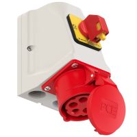 Gniazdo z wyłącznikiem 0-1 16A 4P 400V IP44 | 914-6W PCE