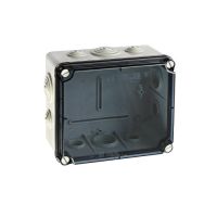 PUSZKA INSTALACYJNA LIGHT POKRYWA TRANSPARENTNA, DŁAWNICE 162x116x76 (6xM25, 4xM40) IP66/67 | EVT-171 PCE
