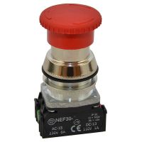 Przycisk sterowniczy STOPU awaryjnego NEF30-DRpXY , pod otwór Fi-30mm, styki 1NO+1NC, czerwony | W0-NEF30-DRP XY C Promet