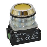 Przycisk sterowniczy kryty NEF30-K2X, pod otwór Fi-30mm, styki 2NO, żółty | W0-NEF30-K 2X G Promet