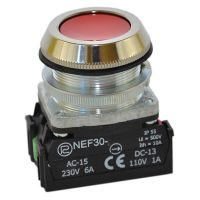 Przycisk sterowniczy kryty NEF30-KXY, pod otwór Fi-30mm, styki 1NO+1NC, czerwony | W0-NEF30-K XY C Promet