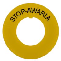 Pierścienie do przycisków NEF30 z nadrukiem STOP-AWARIA, żółty | W0-PIERŚC.ŻÓŁTE DR STOP Promet