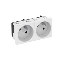 Gniazdo podwójne 33st, z/u 250V, 10/16A, PC, czysta biel, 9010 STD-F3 RW2 | 6120242 Obo Bettermann