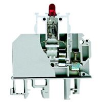 Złączka szynowa gwintowa z bezpiecznikiem, 2,5mm2 TS35 1-tor ZUB1-2.5D(230V) | 13202982 Simet