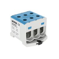 Złączka szynowa gwintowa AL/CU/ 6 - 95 mm2/ TS 35 / 1 tor, 6 otworów zaciskowych, OTL95-3 | 89827003 Simet