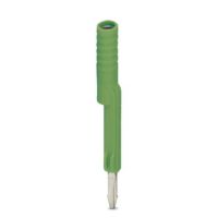 Adapter testowy do wtyków pomiarowych 4mm i złączek szynowych z podziałką od 8,2mm, zielony | 3032758 Phoenix Contact
