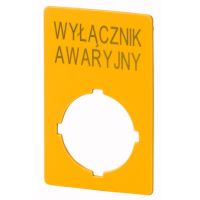Szyld do przycisków awaryjnych PL, M22-XZK-PL99, żółty RMQ-Titan M22 | 167637 Eaton