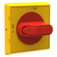 Pokrętło do rozłączników rozłącznik na płycie, z blokadą, IP54, żółto-czerwone, OHYS2AJ | 1SCA105296R1001 ABB