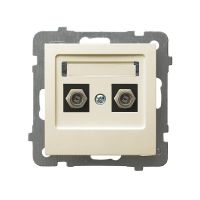 Gniazdo antenowe typu F podwójne GPA-2GF/m/27 seria AS ECRU | GPA-2GF/m/27 Ospel