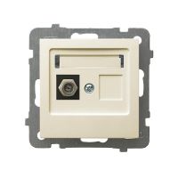 Gniazdo antenowe typu F pojedyncze GPA-1GF/m/27 seria AS ECRU | GPA-1GF/m/27 Ospel