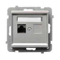 Gniazdo komputerowe pojedyncze, kat. 5e MMC, srebro mat, SONATA | GPK-1R/K/m/38 Ospel