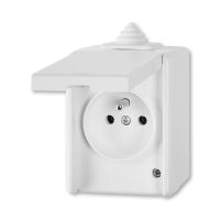 Gniazdo z klapką IP44 5518-2929 B, biała, Praktik, 5518-2929 B $ | 2CHX182929C4500 ABB