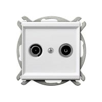 Gniazdo R-TV przelotowe, współczynnik tłumienia 10dB, białe, Sonata | GPA-10RP/m/00 Ospel