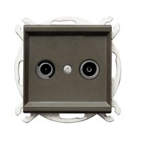 Gniazdo antenowe R-TV zakończeniowe 10dB , czekoladowy metal, Sonata | GPA-10RPZ/m/40 Ospel