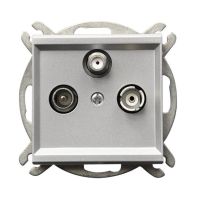 Gniazdo antenowe R-TV-SAT końcowe 1,5-2dB, srebro mat, Sonata | GPA-RS/m/38 Ospel