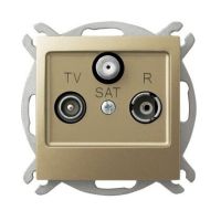 Gniazdo antenowe R-TV-SAT końcowe 1,5-2dB, złoty metalik, Impresja | GPA-YS/m/28 Ospel