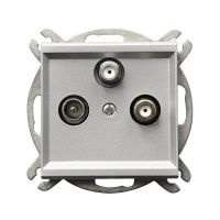 Gniazdo antenowe RTV-SAT z dwoma wyjściami SAT, srebro mat, SONATA | GPA-R2S/m/38 Ospel