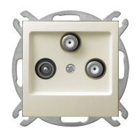 Gniazdo R-TV-SAT z dwoma wyjściami SAT GPA-Y2S/m/27 ecru, Impresja | GPA-Y2S/m/27 Ospel