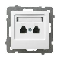 Gniazdo telefoniczne podwójne niezależne GPT-2GN/m/00 seria AS BIAŁY | GPT-2GN/m/00 Ospel