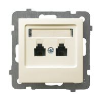 Gniazdo telefoniczne podwójne niezależne GPT-2GN/m/27 seria AS ECRU | GPT-2GN/m/27 Ospel