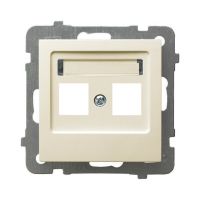 Obudowa gniazda podwójnego typu Keystone prosta,ecru, As | GPK-2G/p/27 Ospel