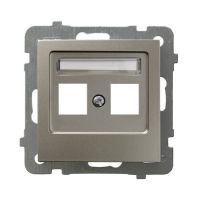 Obudowa gniazda komputerowego podwójnego, prosta, satyna light, As | GPK-2G/p/45 Ospel