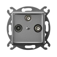 Gniazdo R-TV-SAT z dwoma wyjściami SAT GPA-U2S/m/70 szary mat, Aria | GPA-U2S/m/70 Ospel