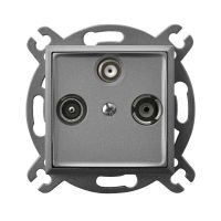 Gniazdo R-TV-SAT końcowe, szary mat Aria | GPA-US/m/70 Ospel