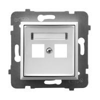 Obudowa gniazda podwójnego typu Keystone prosta z przesłonami GPK-2U/p/00 biały, Aria | GPK-2U/p/00 Ospel